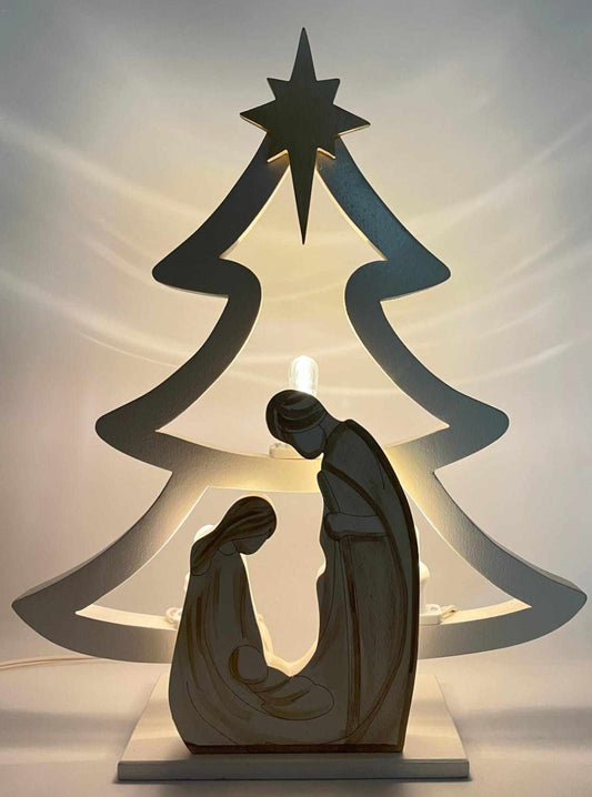 Albero con natività in legno
