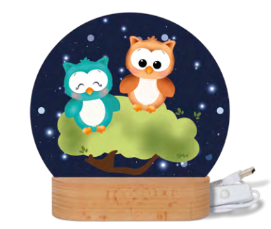 Luce da tavolo gufetti