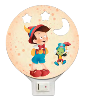 Luce da notte Pinocchio con Grillo